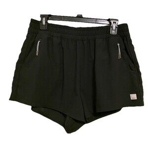 VUORI Dash Shorts Womens Large 3” Inseam Pull On VW367 Pockets Black High Rise